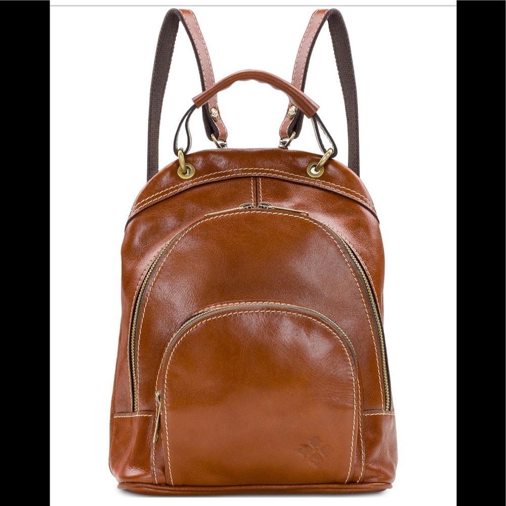 Patricia Nash Heritage Leather Alencon Backpack.Tan/Gold. Lightly Used.
